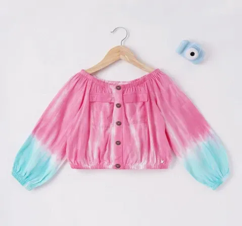 Girls Tie Dye Off Shoudler Top