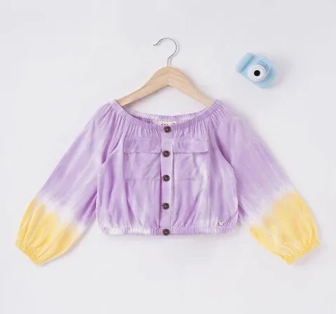 Girls Tie Dye Off Shoudler Top