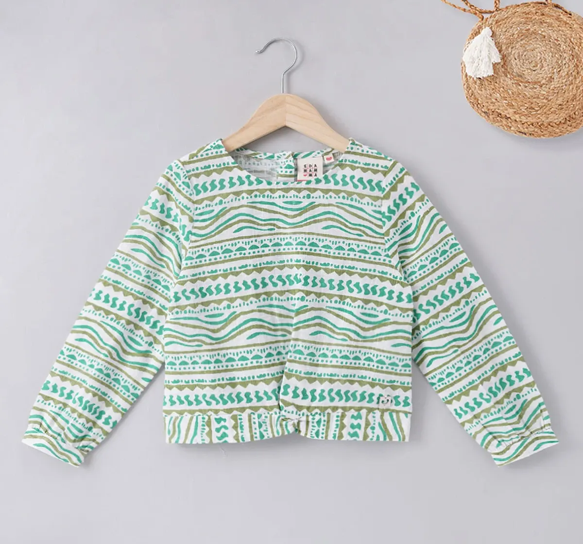 Girls Full Sleeves Printed Top