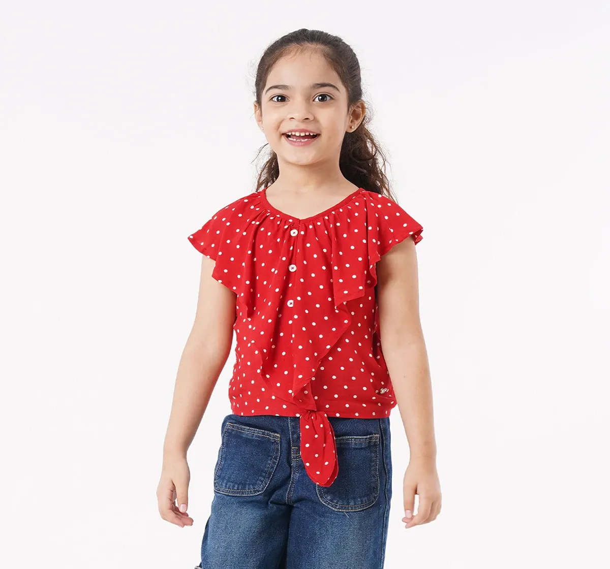 Girls Polka Printed Top
