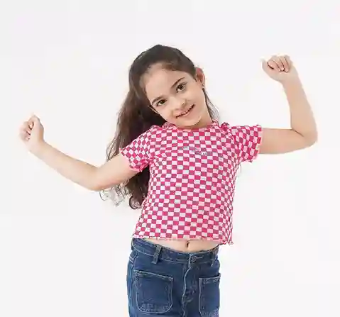 Girls Checkered T-Shirt