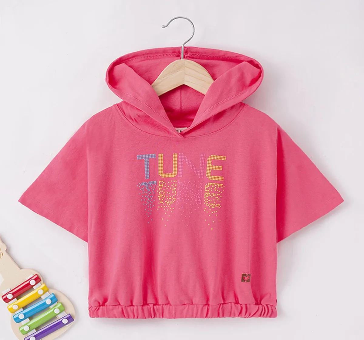 Girls Printed Hooded Tee