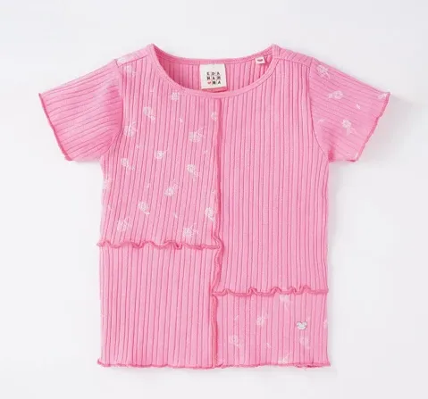 Girls Cut And Sew Printed Tee