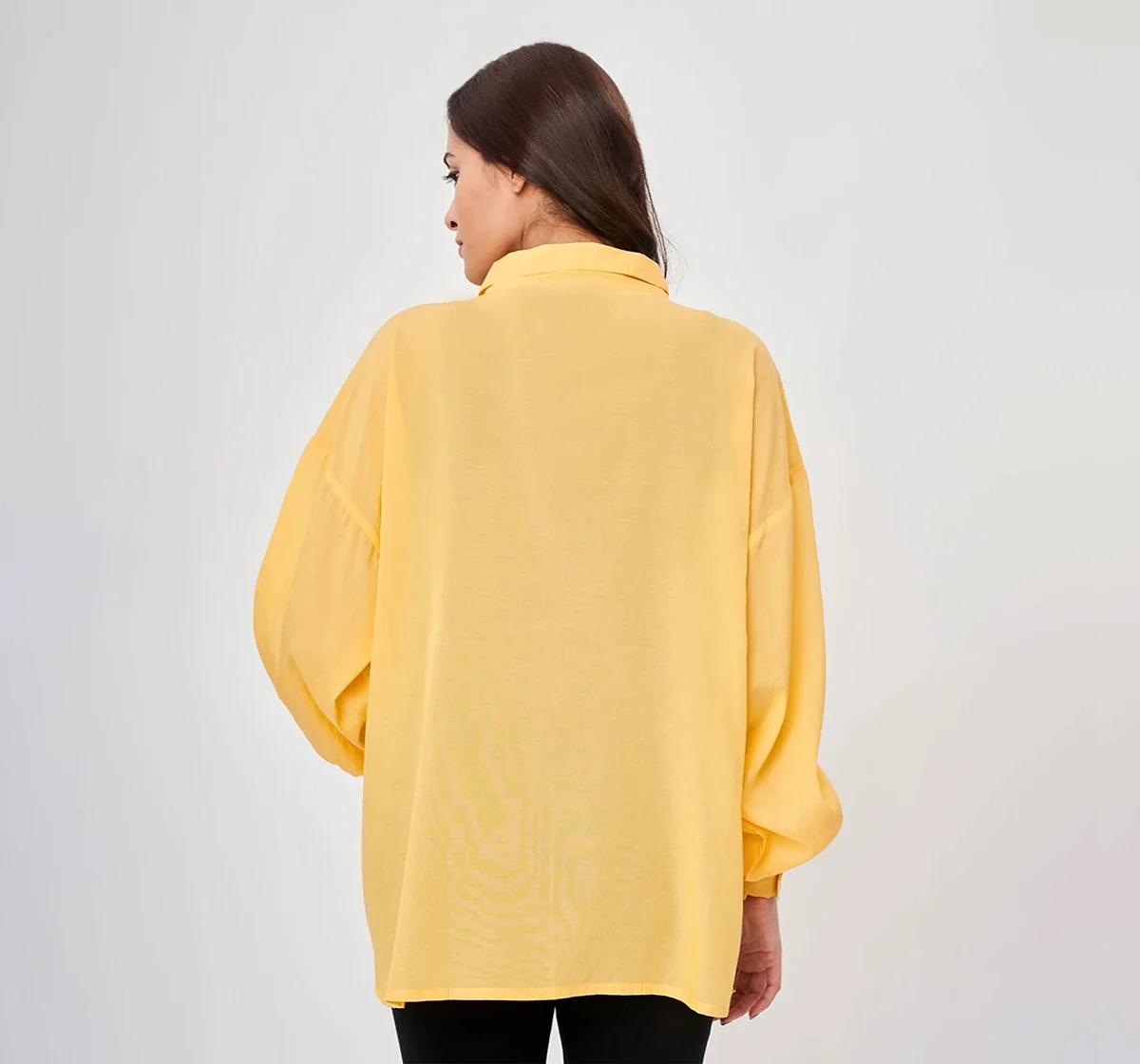 Maternity Solid Full Sleeves Shirts -Yellow