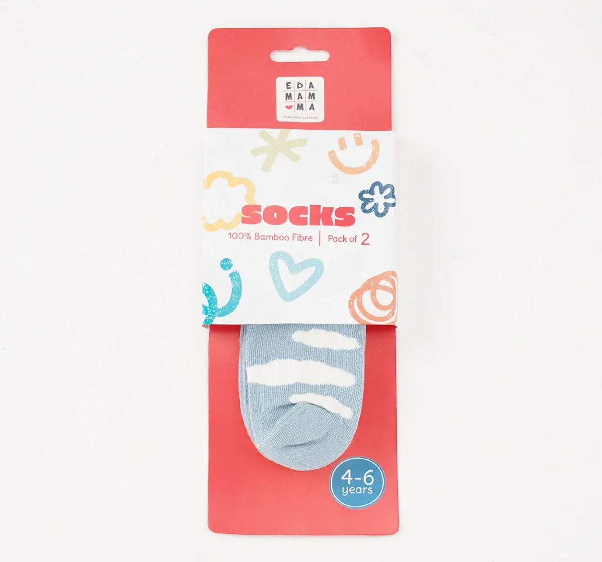 Pack Of 2 Unisex Bamboo Fibre Socks