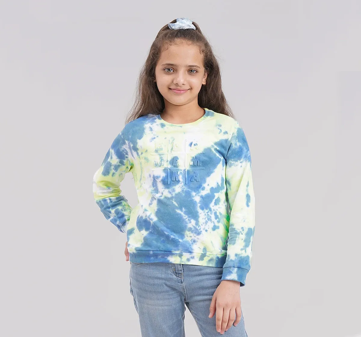 Unisex Tie Dye Embossed Sweatshirt