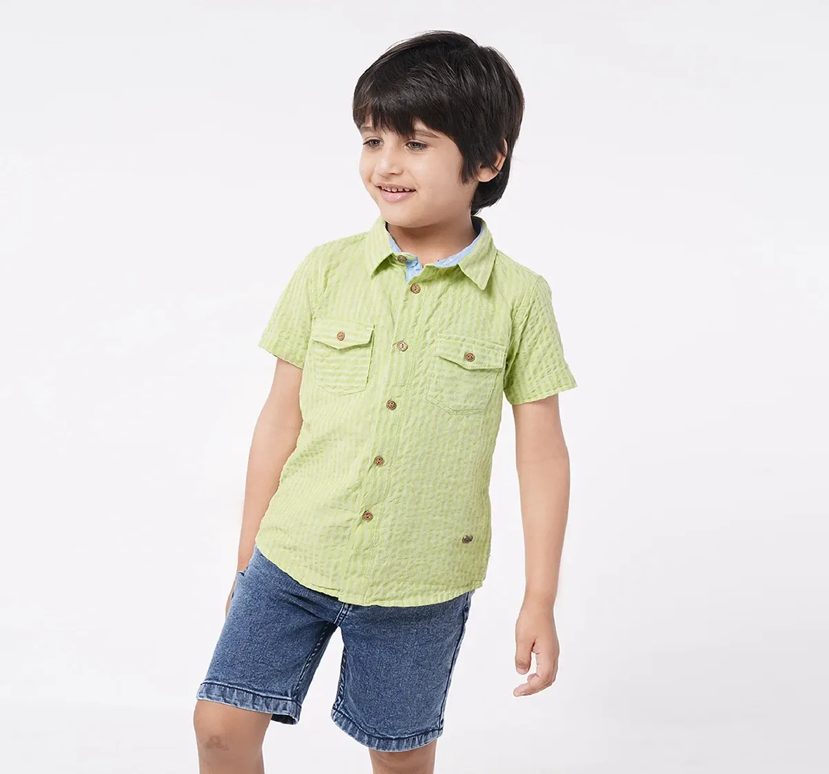 Boys Half Sleeves Striped Shirt