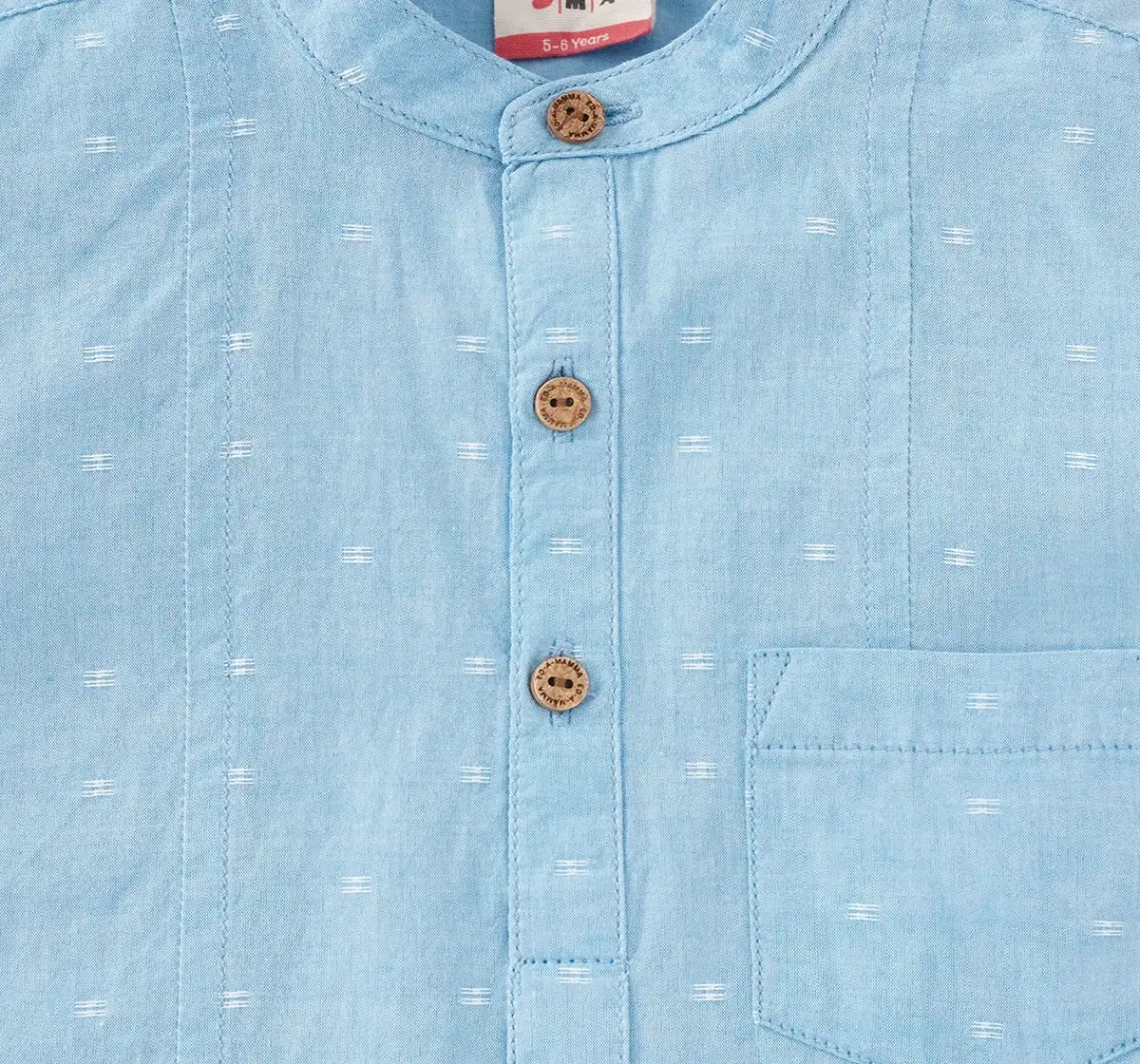 Boys Half Sleeves Dobby Shirt