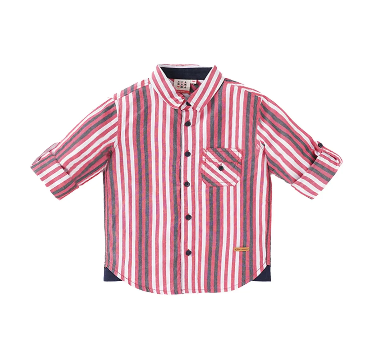 Boys Striped Printed Shirt