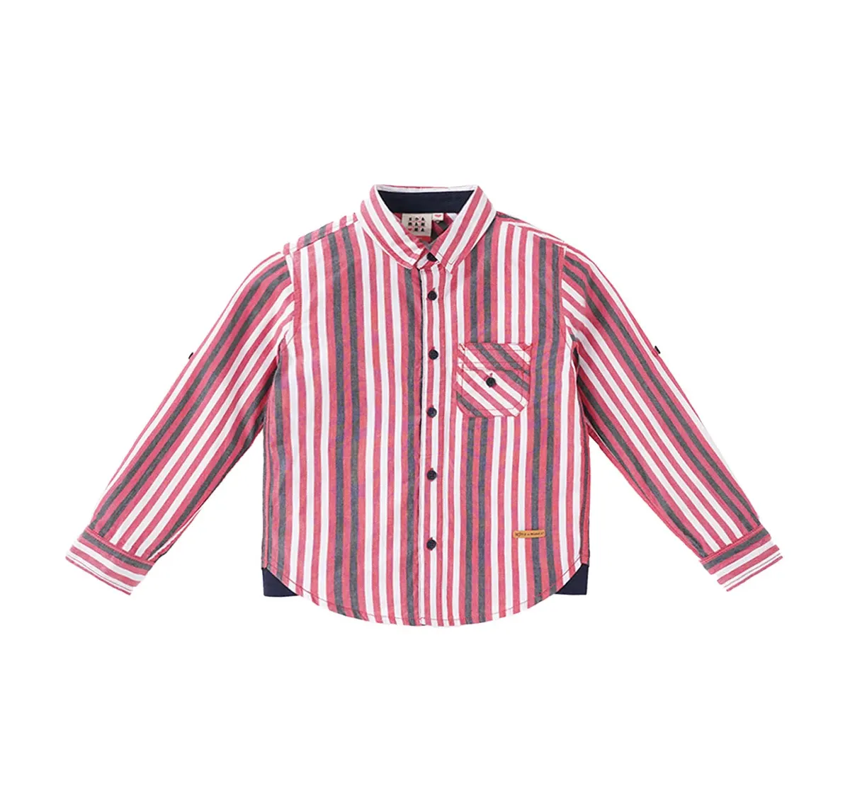 Boys Striped Printed Shirt