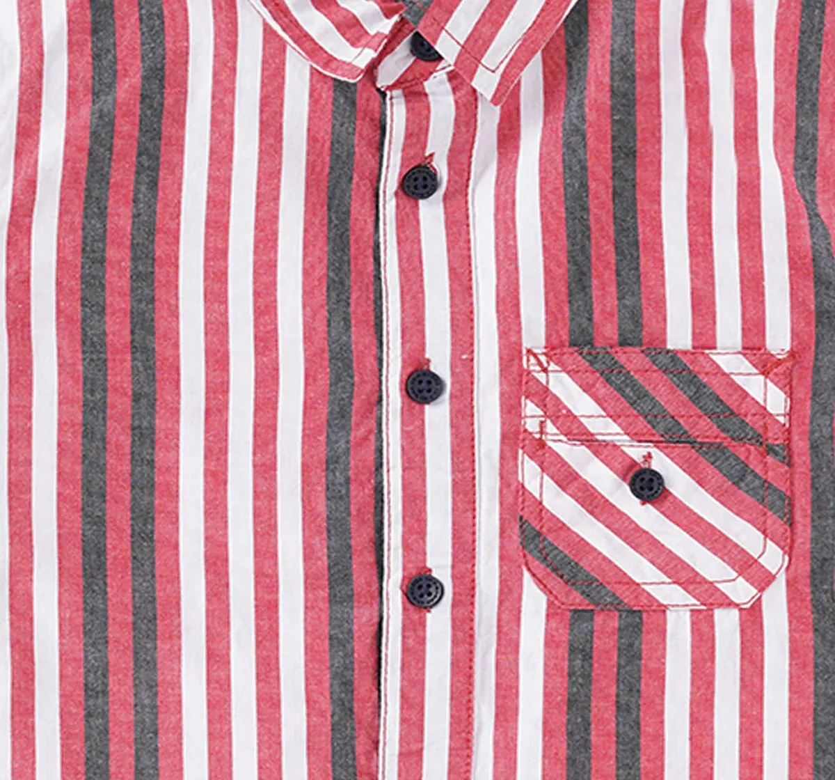 Boys Striped Printed Shirt