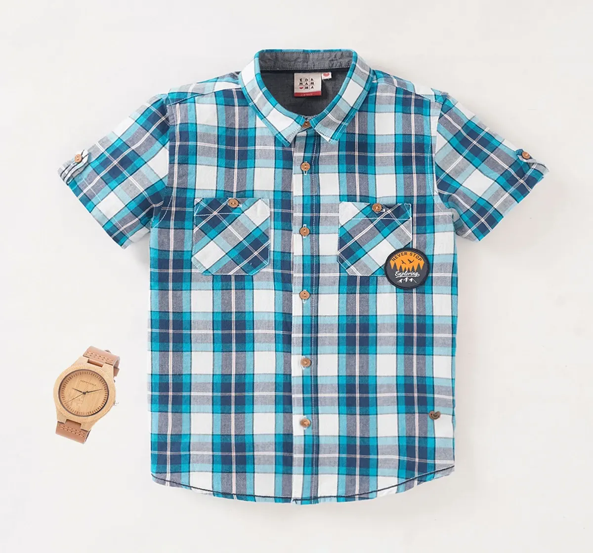 Boys Half Sleeves Checkered Shirt