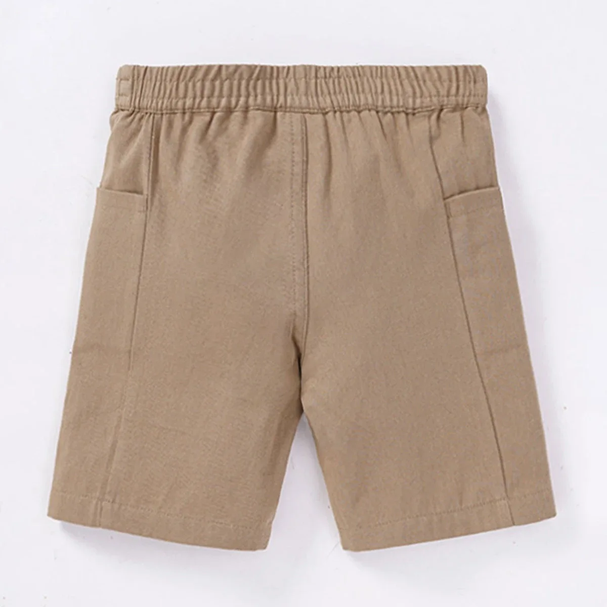 Boys Solid Shorts With Buckle