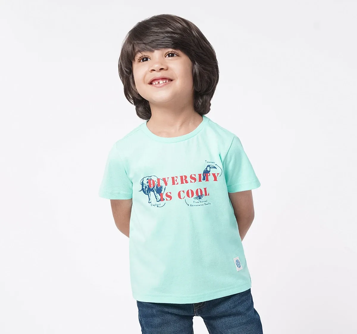 Boys Half Sleeves Crew Neck Tee