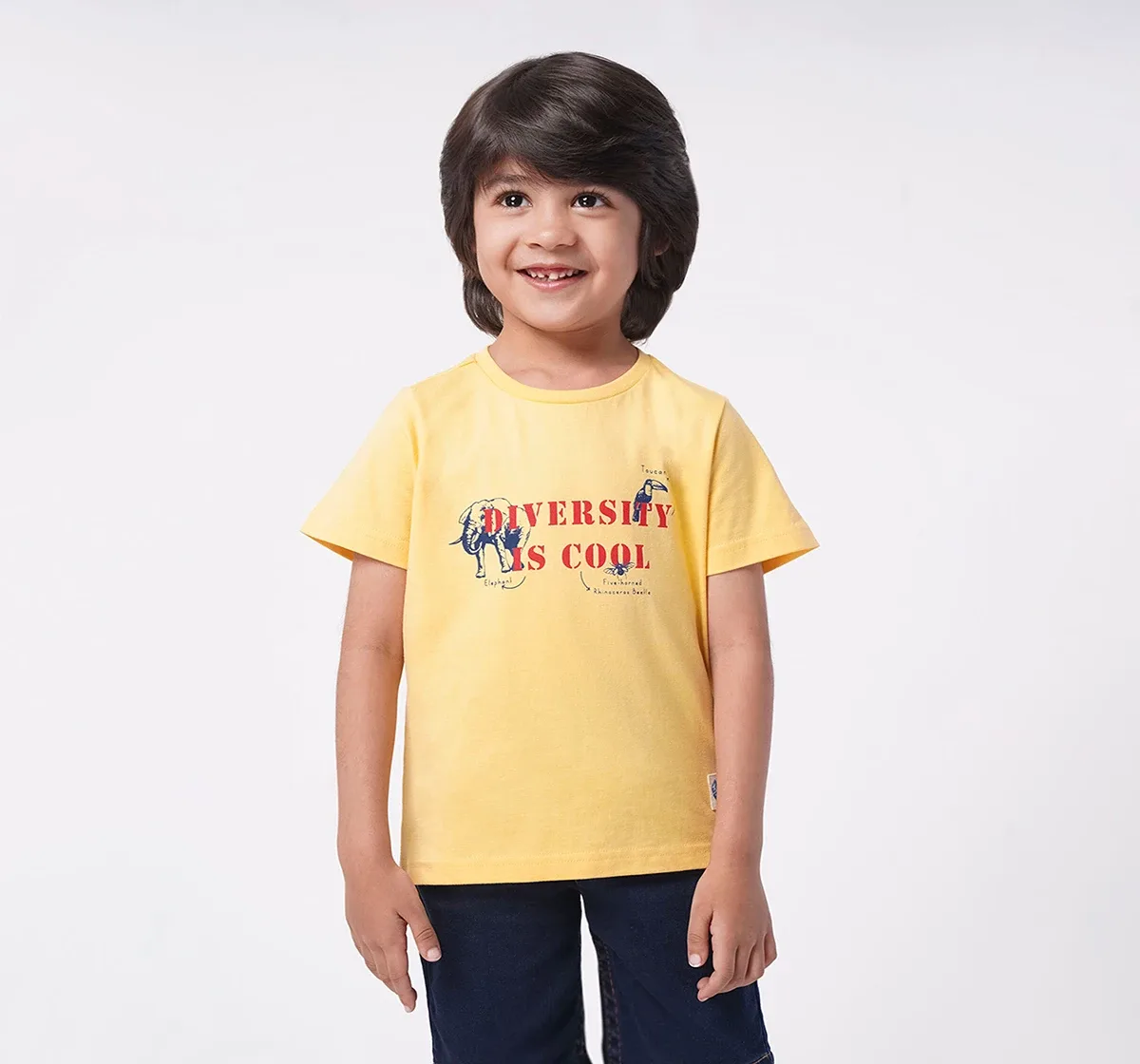 Boys Half Sleeves Crew Neck Tee