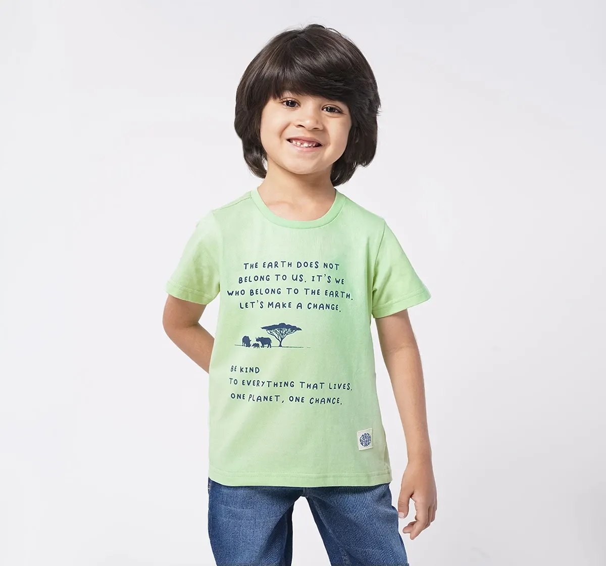 Boys Half Sleeves Crew Neck Tee