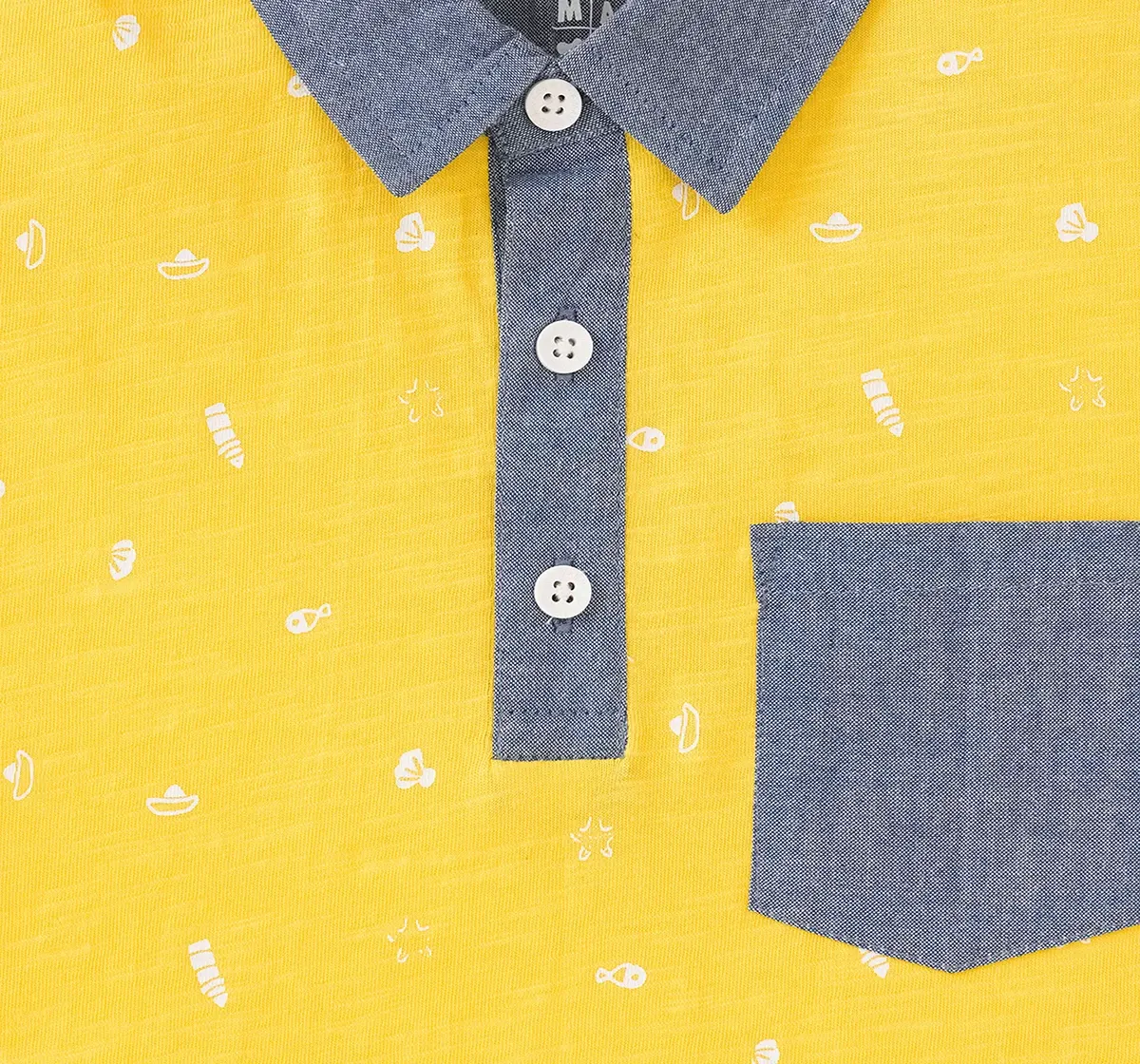 Boys Half Sleeves Collar Neck Tee