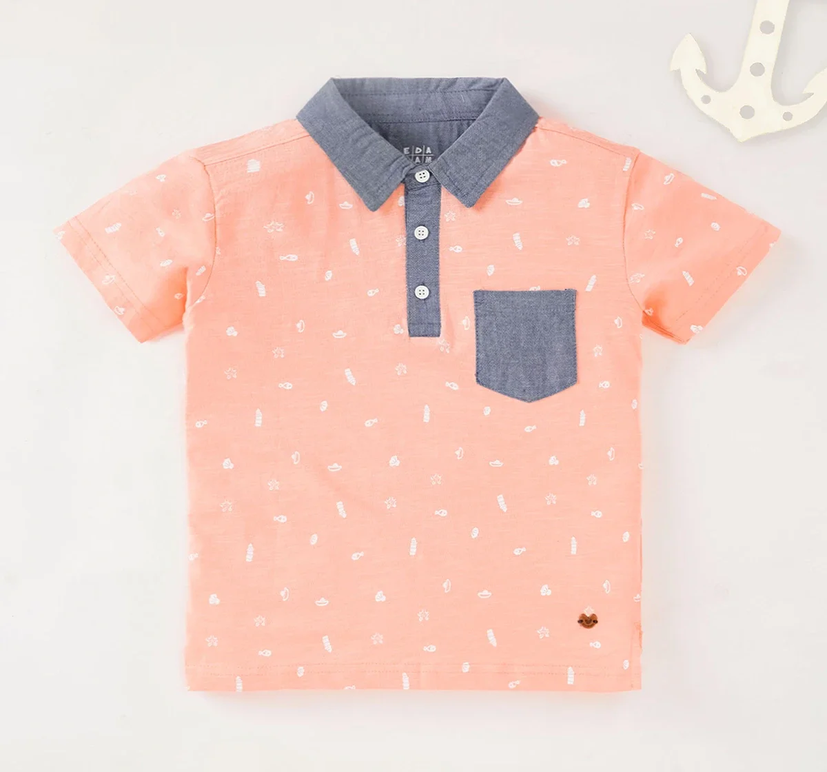 Boys Half Sleeves Collar Neck Tee