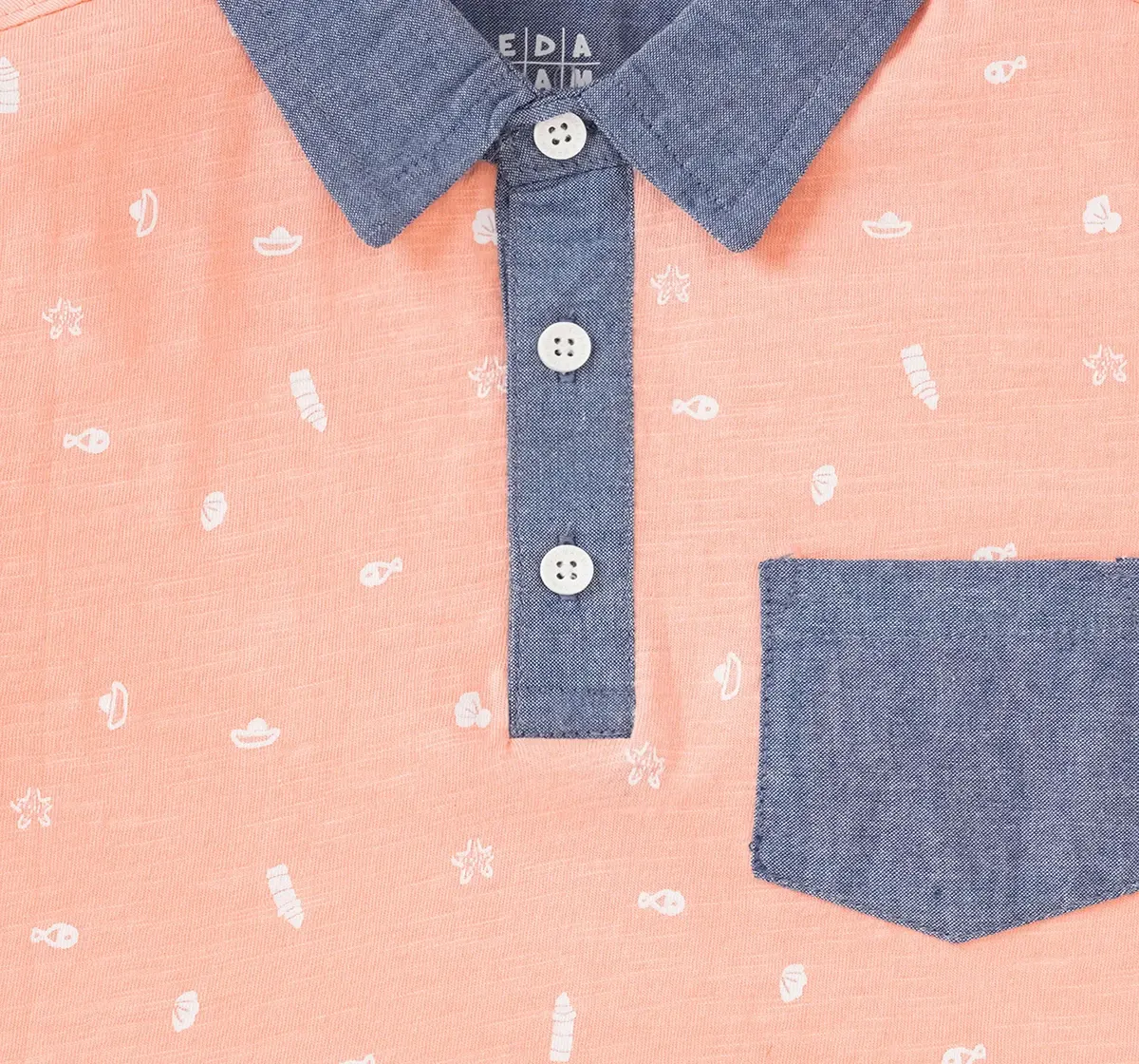 Boys Half Sleeves Collar Neck Tee