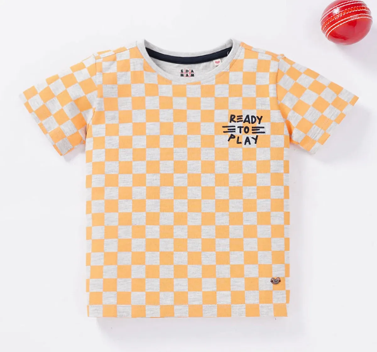 Boys Check Printed Tee