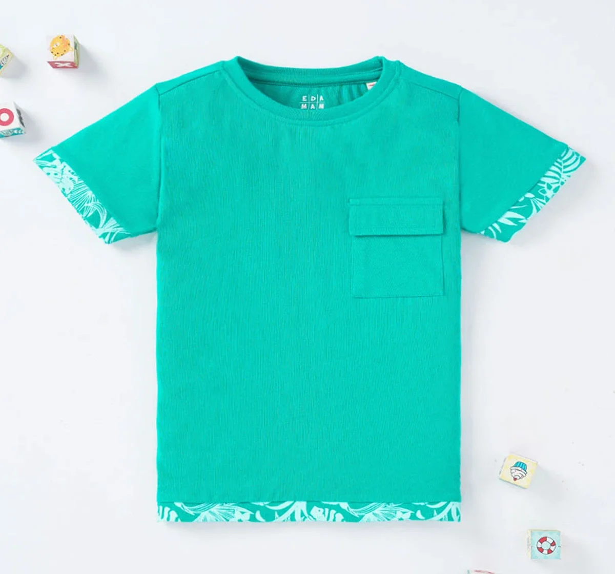 Boys Solid Front Pocket Tee
