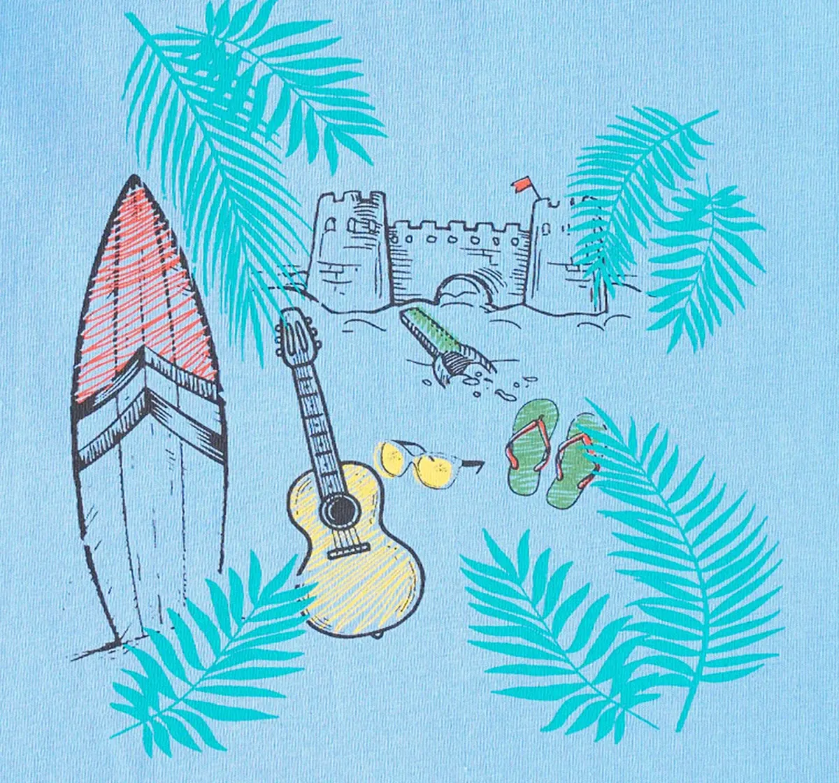 Boys Beach Print Sleeveless Tee