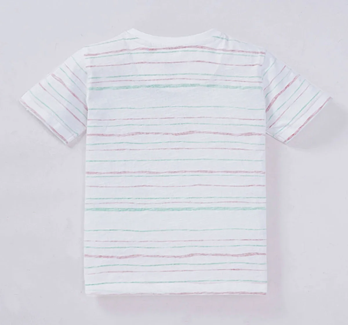 Boys Stripe Tee With Chest Print