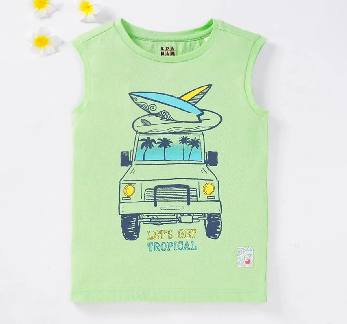 Boys Beach Van Print Vest Tee