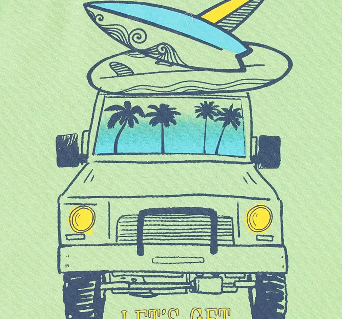 Boys Beach Van Print Vest Tee