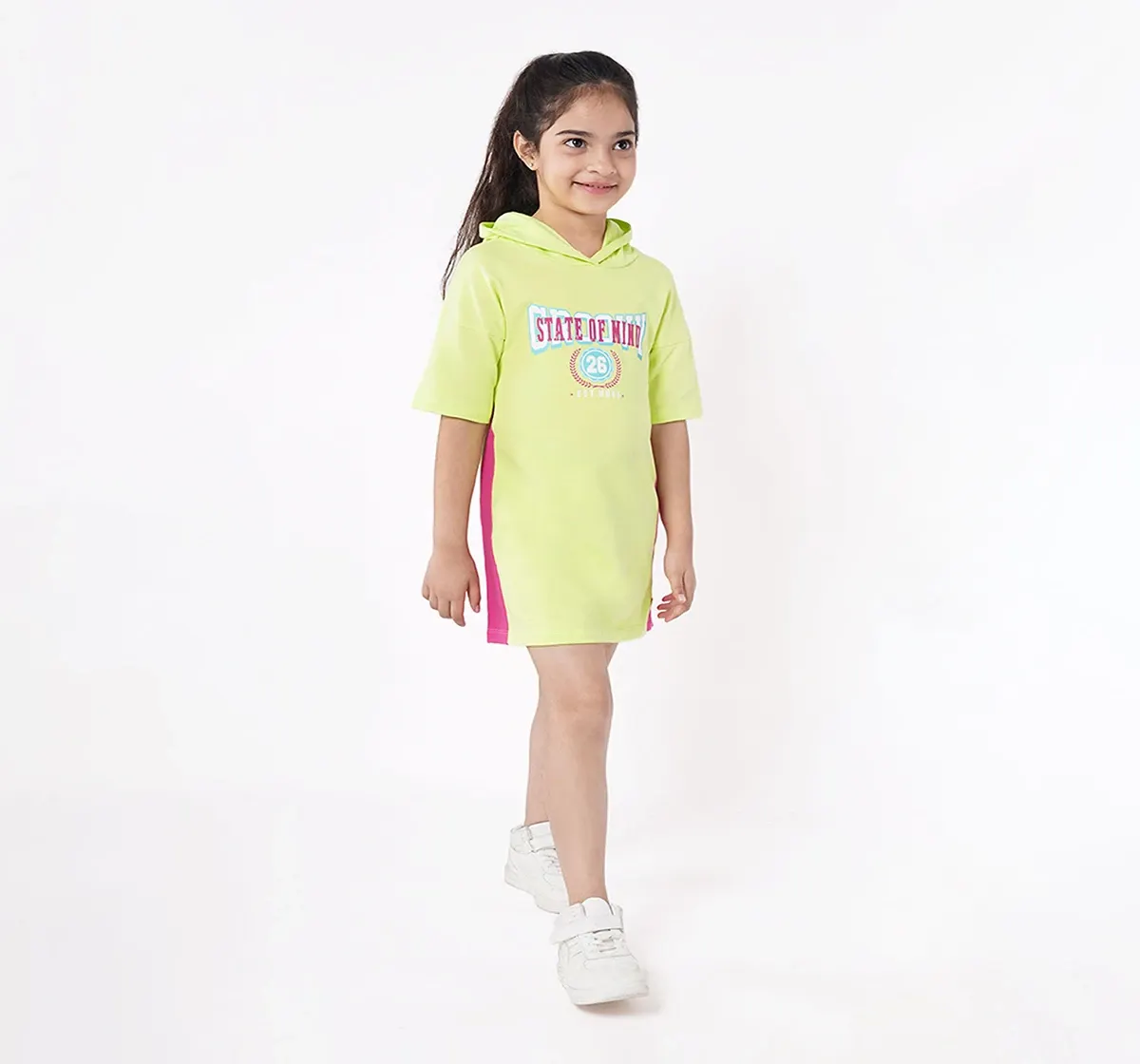 Girls Printed Hoodie Dress