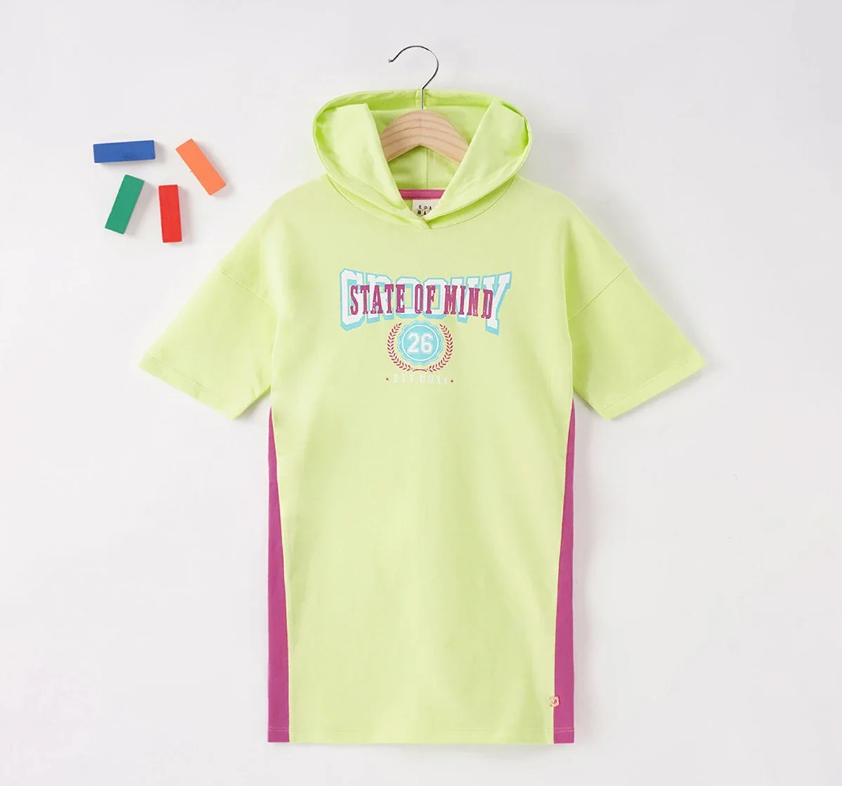 Girls Printed Hoodie Dress