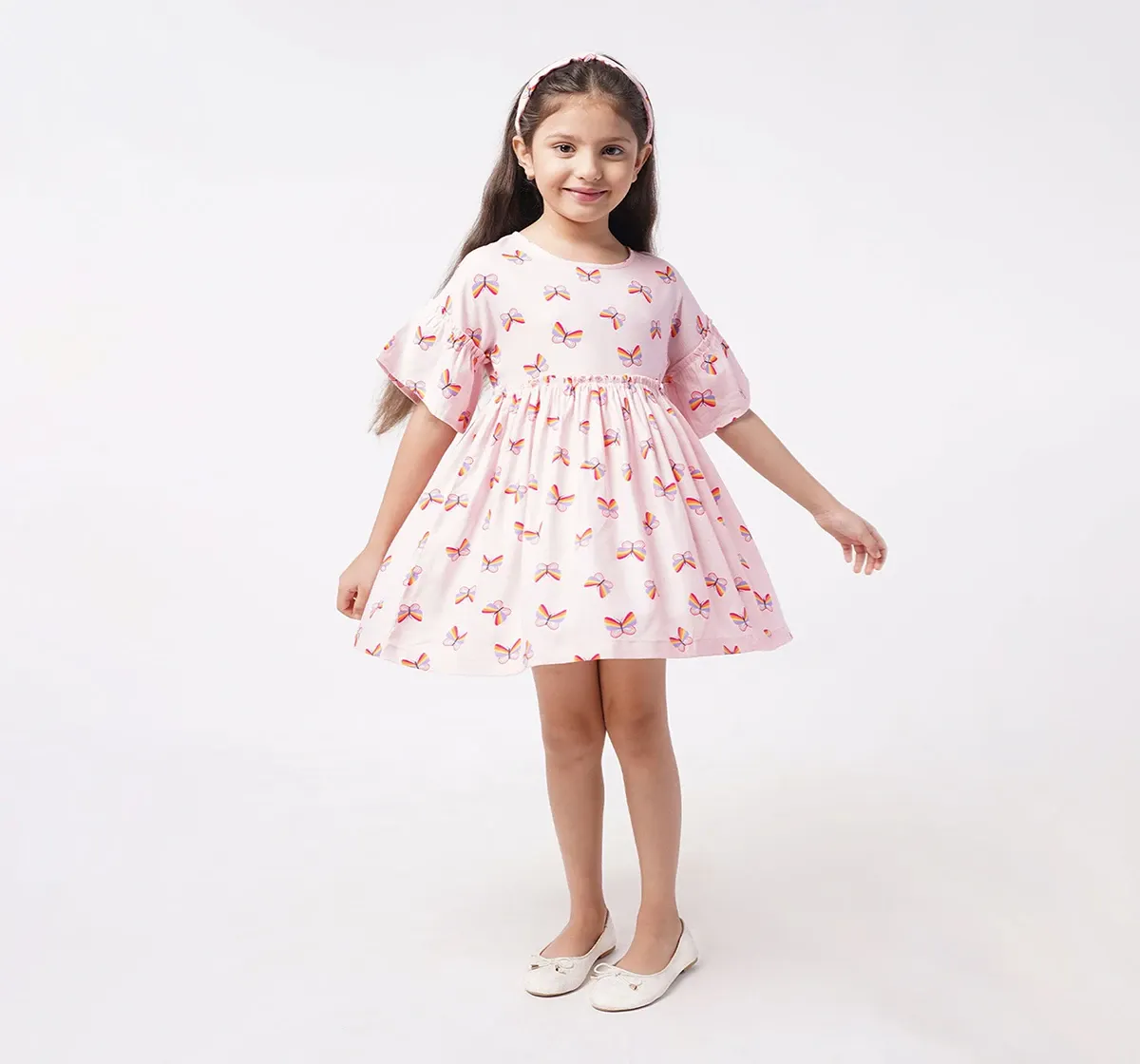 Girls Drop Shoulder Butterfly Dress