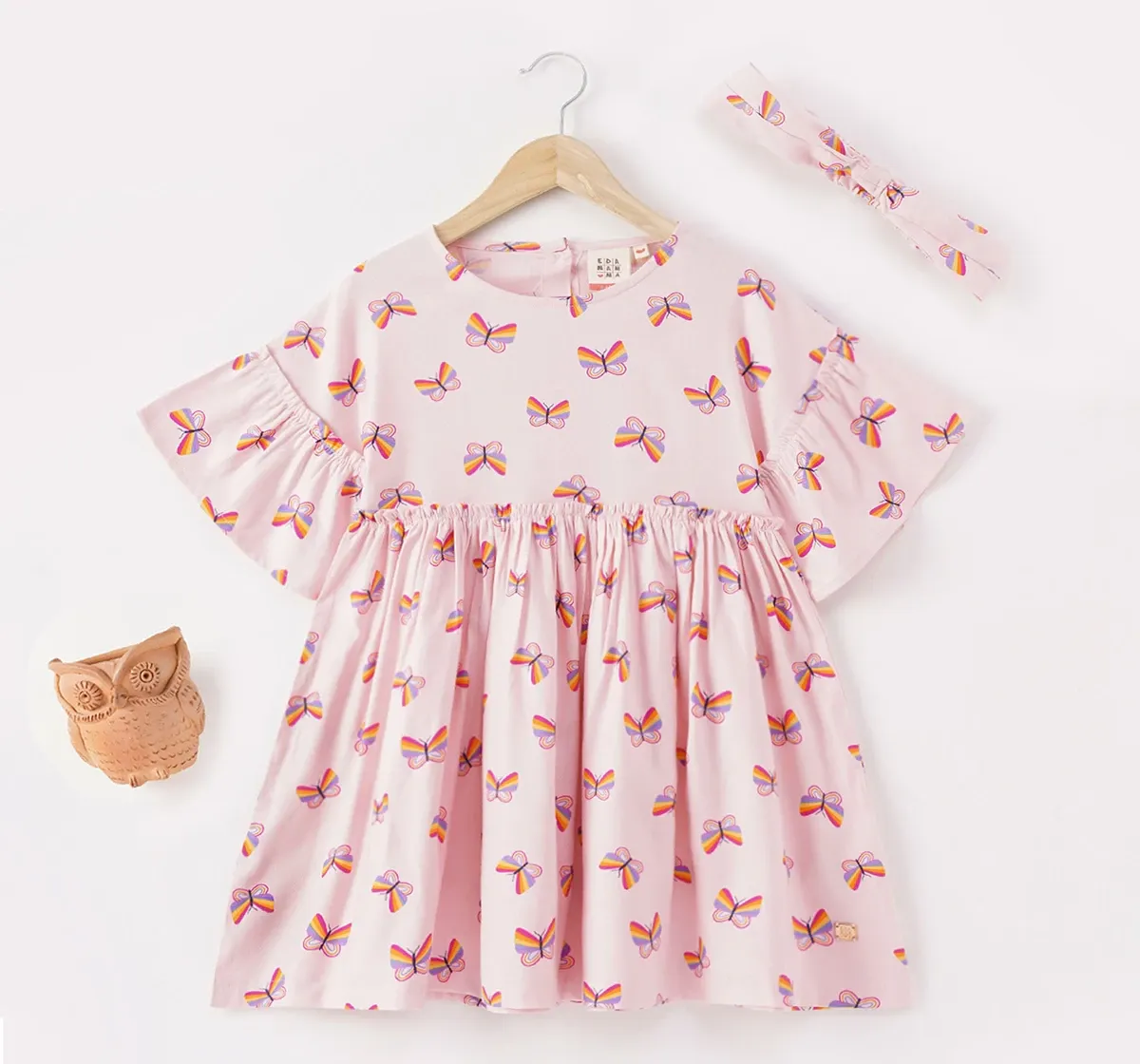 Girls Drop Shoulder Butterfly Dress