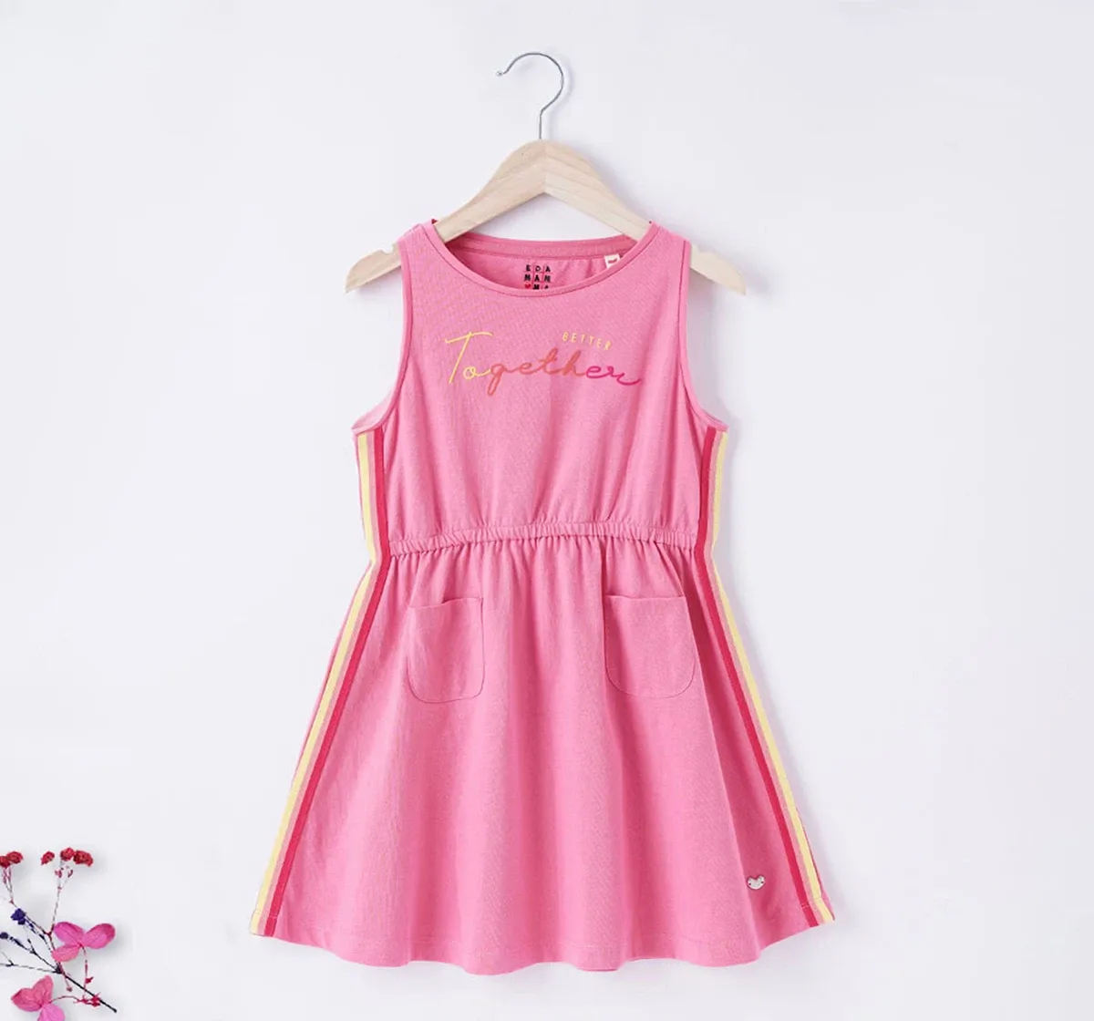 Girls Side Tape Tie Up Dress