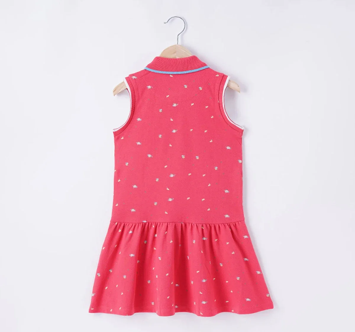 Girls Floral Printed Collar Dress