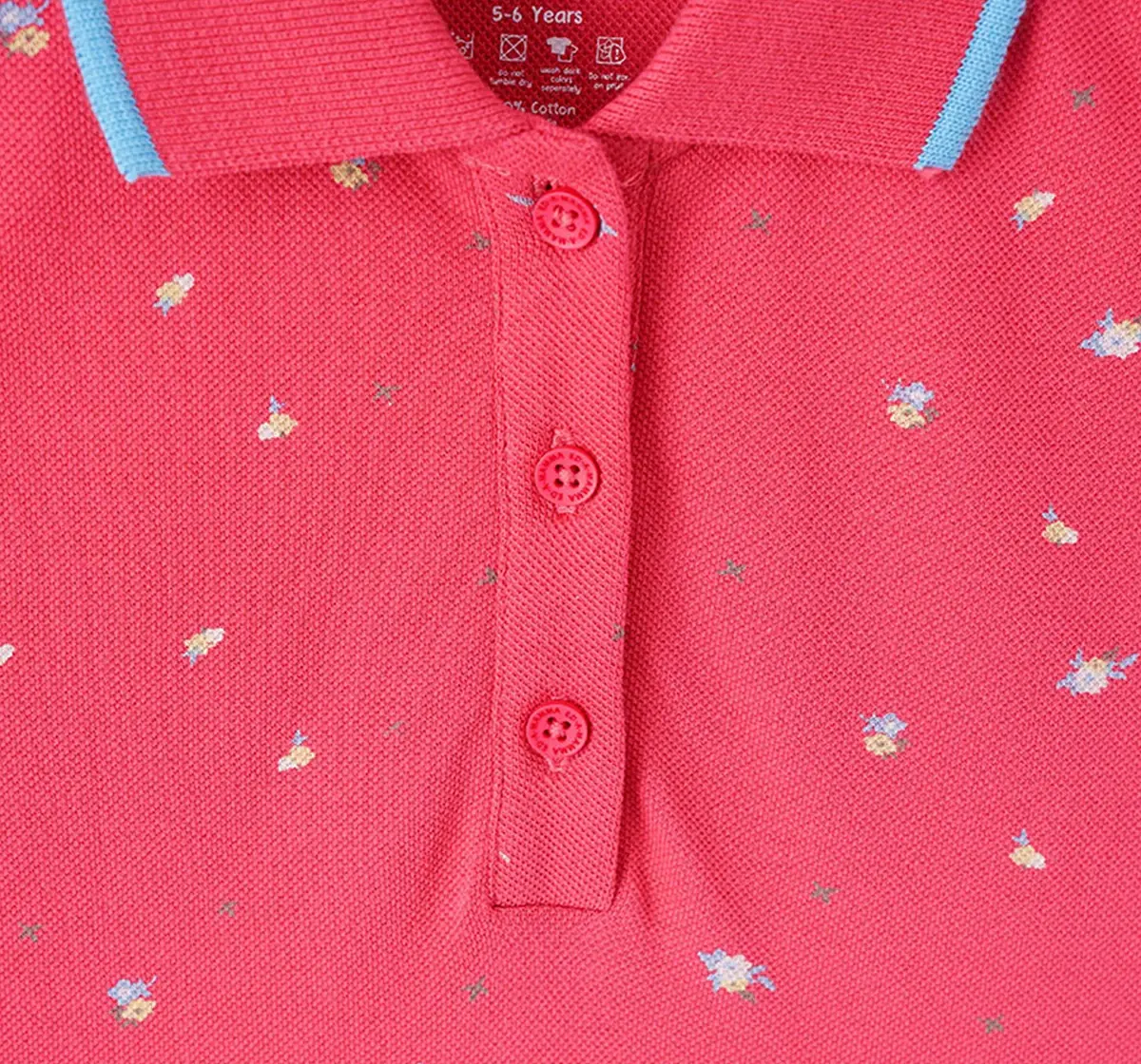 Girls Floral Printed Collar Dress