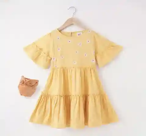 Girls Floral Embroidered Dress