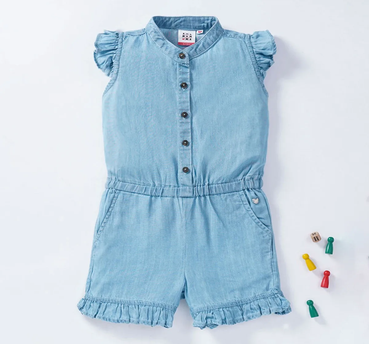 Girls Frilled Sleeve Jumpsuit