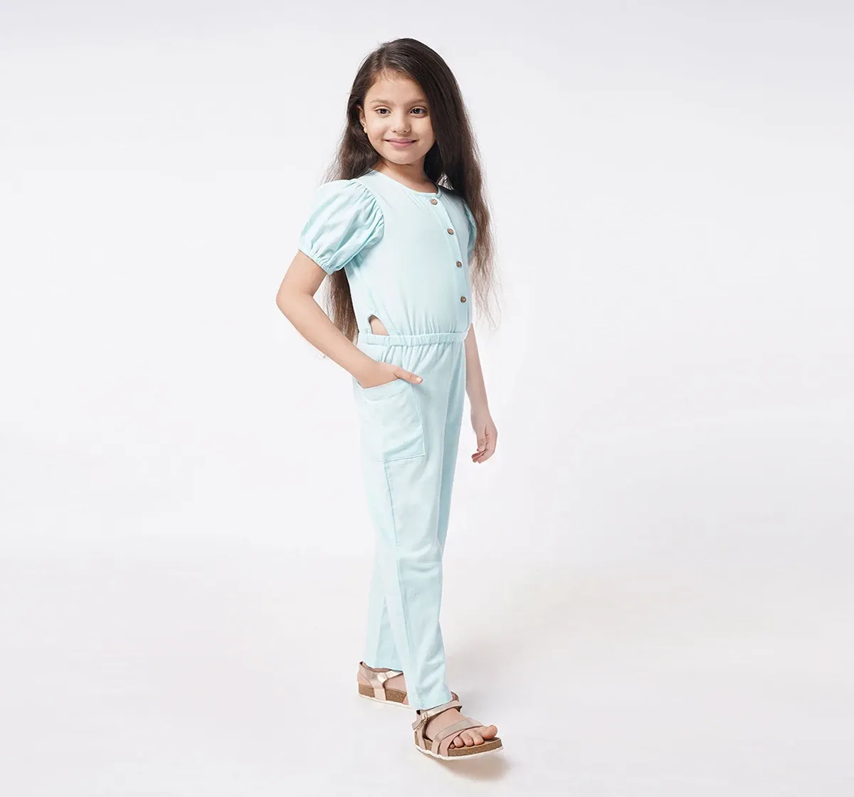 Girls Solid Jumpsuit