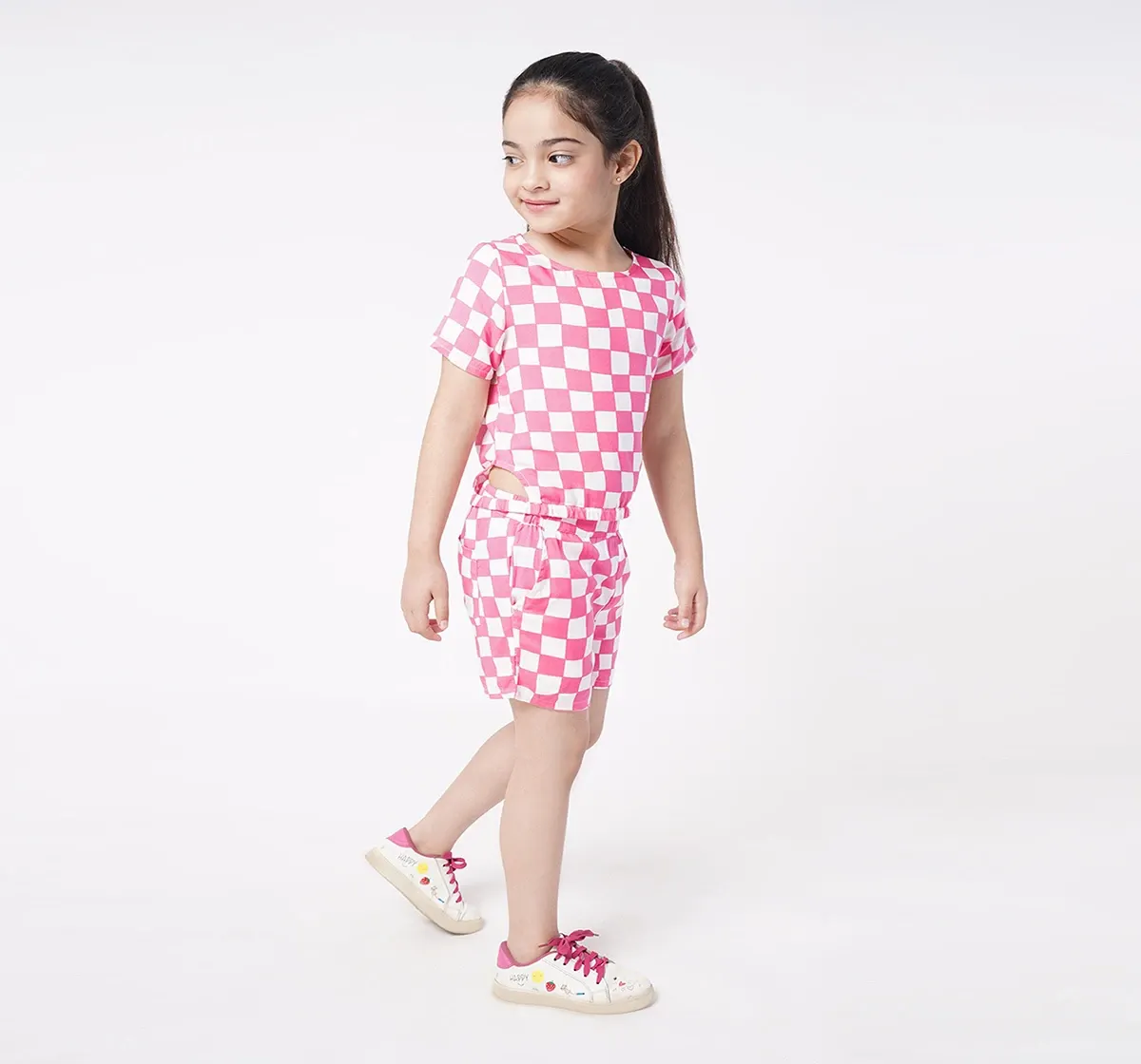 Girls Crop Top And Shorts Set