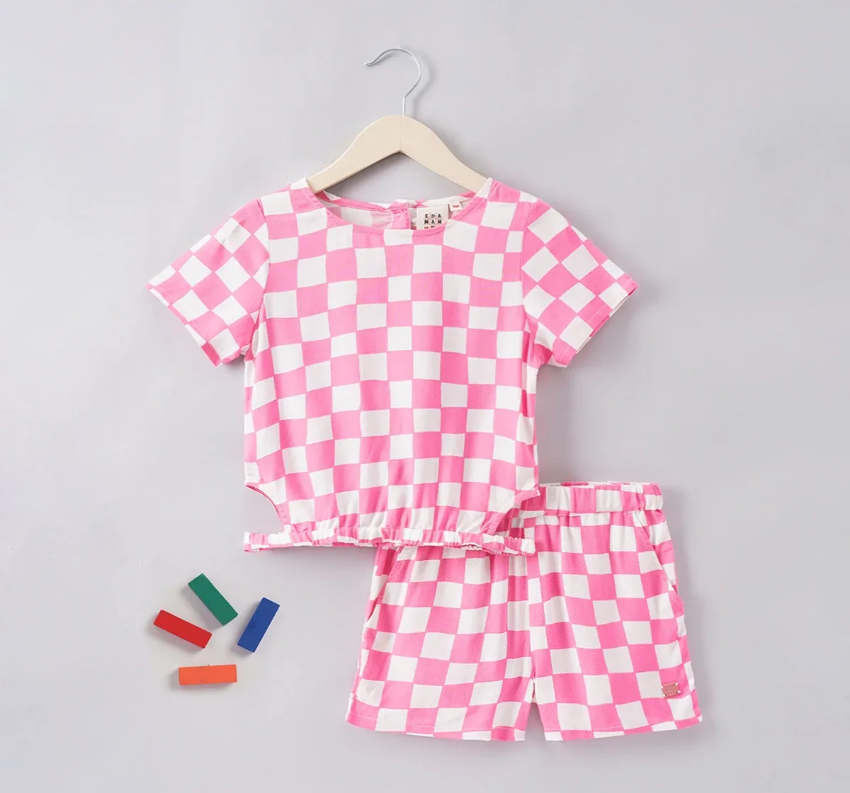Girls Crop Top And Shorts Set