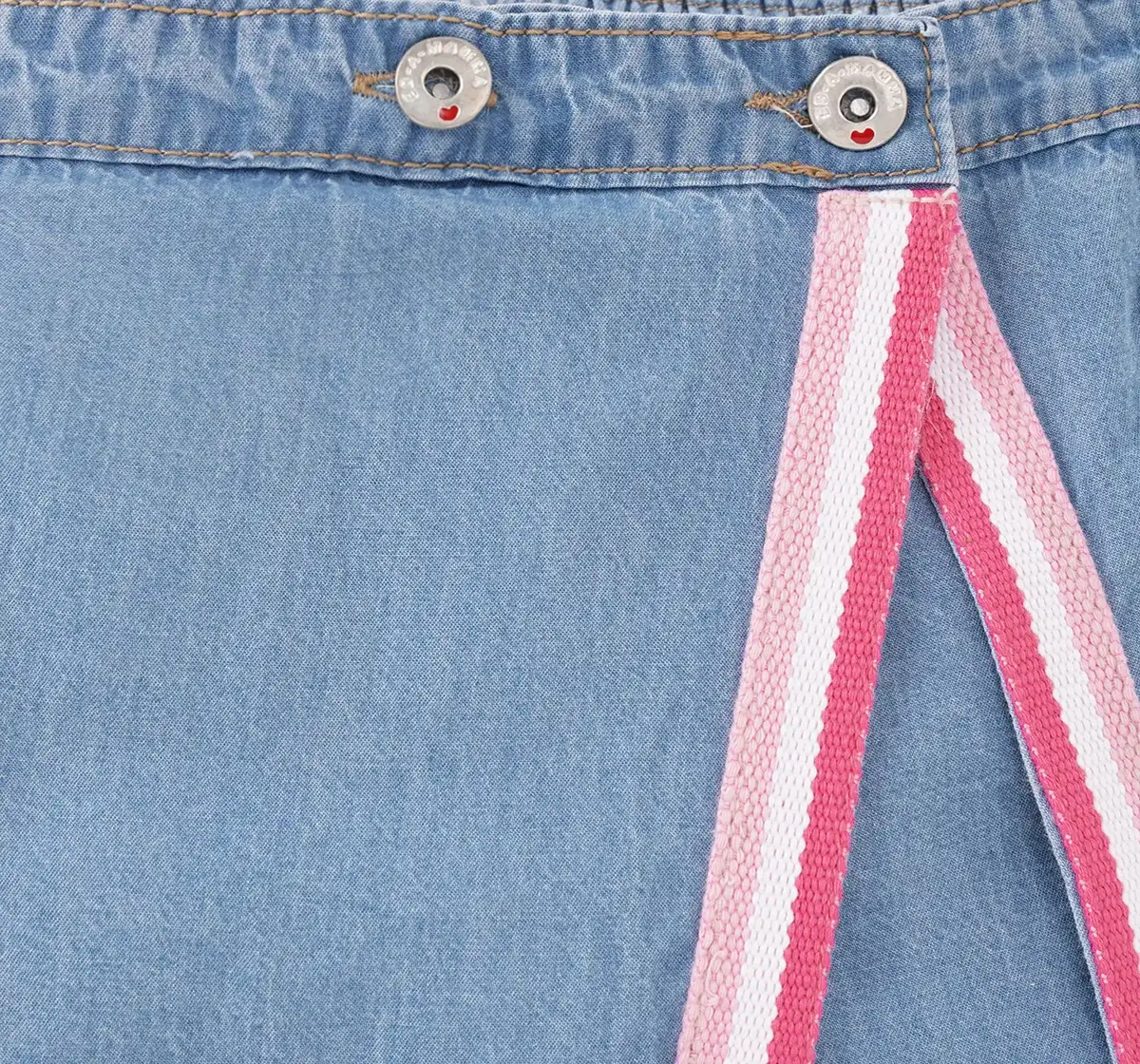 Girls Denim Asymmetric Shorts