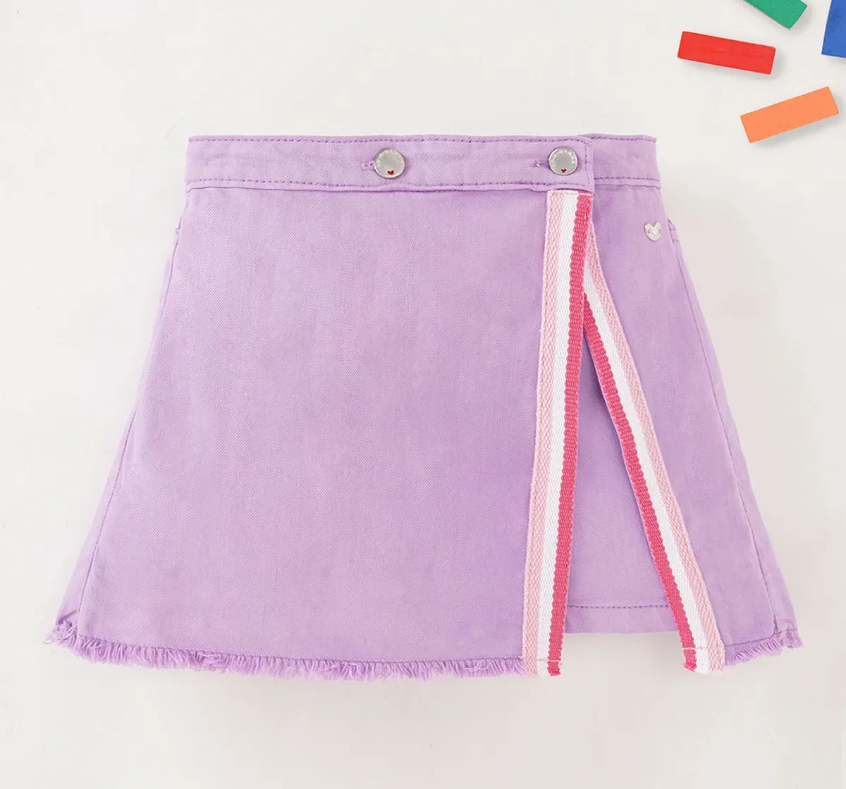 Girls Twill Asymmetric Skorts