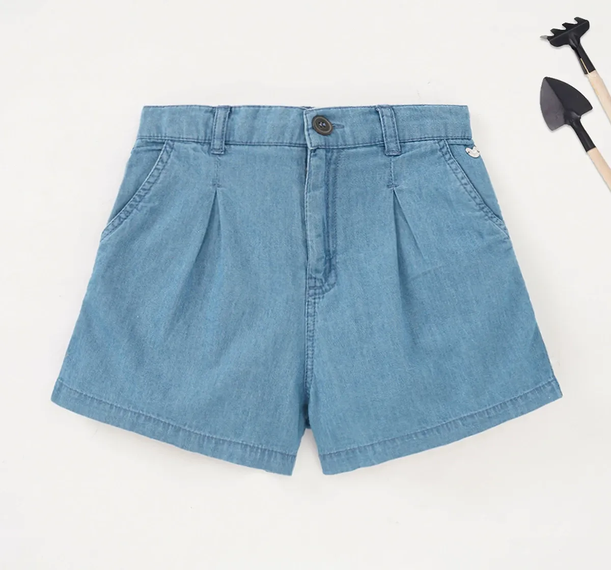 Girls Denim Flared Shorts