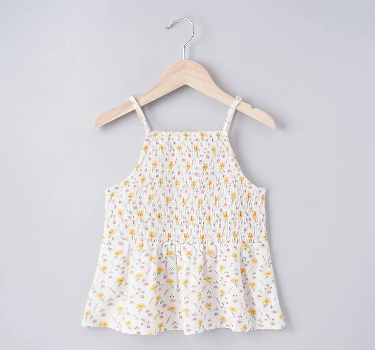 Girls Floral Smocked Top