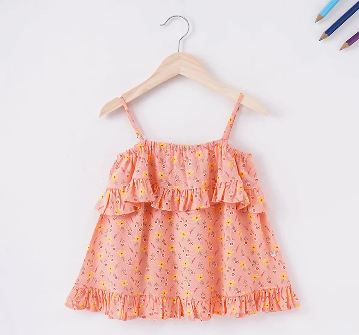 Girls Floral Tier Top