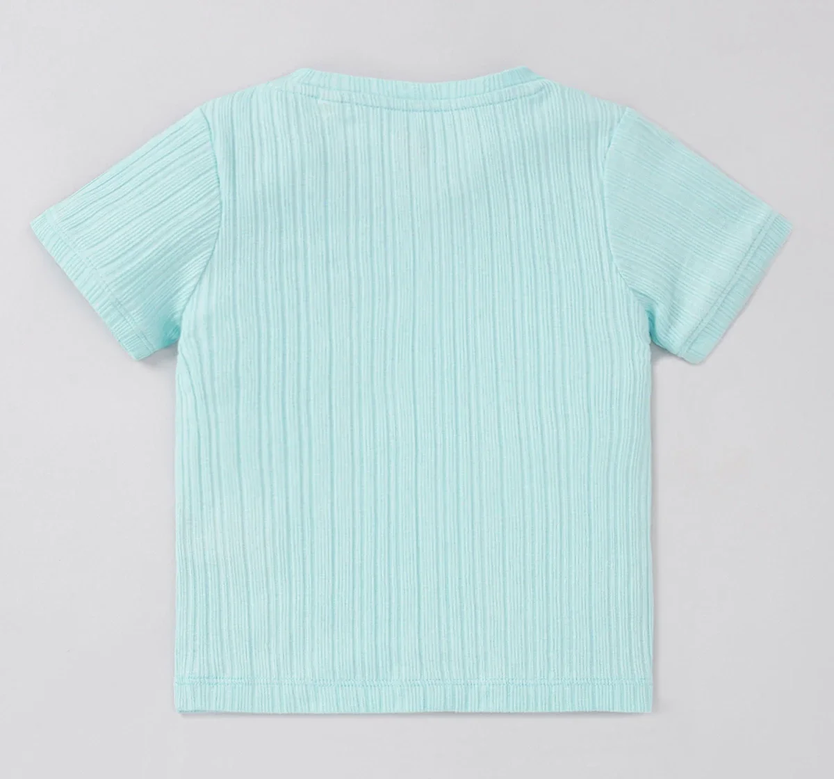 Girls Half Sleeves Ribbed Tee