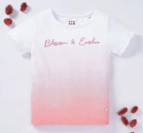 Girls Text Print Ombre Tee