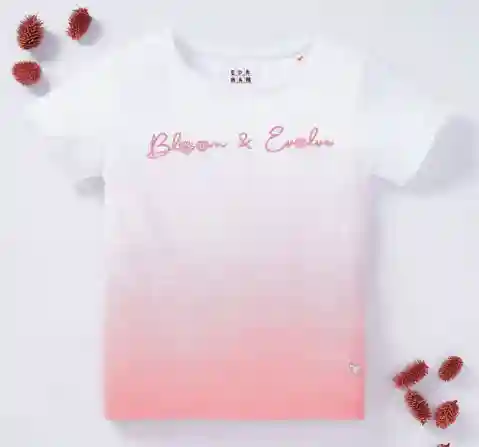 Girls Text Print Ombre Tee