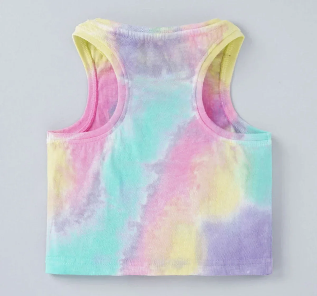 Girls Tie Dye Printed Tee With Text Print